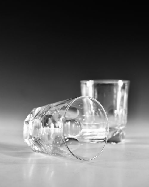 ANTIQUE GLASS TUMBLERS PAIR ENGLISH C1870 - ADDITIONAL PHOTO 4