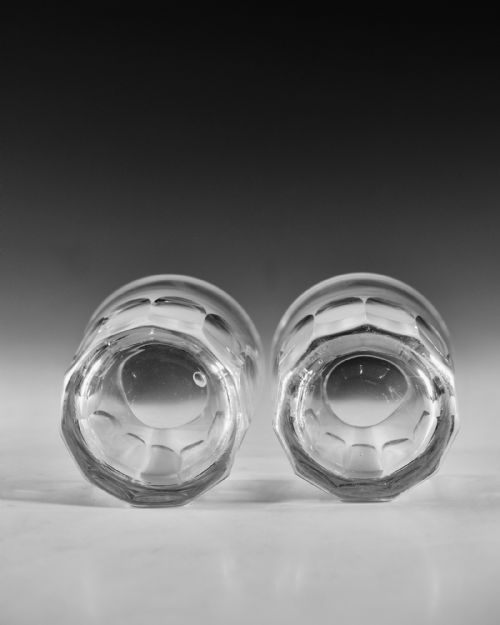 ANTIQUE GLASS TUMBLERS PAIR ENGLISH C1870 - ADDITIONAL PHOTO 5