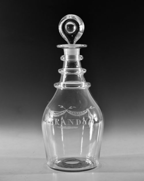 ANTIQUE GLASS DECANTER BRANDY ENGLISH C1820 - ADDITIONAL PHOTO 3