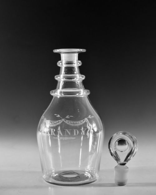 ANTIQUE GLASS DECANTER BRANDY ENGLISH C1820 - ADDITIONAL PHOTO 4