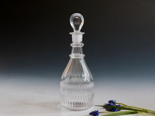 antique glass decanter half size english c1810 - CATEGORY: ANTIQUE GLASS - DATED GEORGIAN