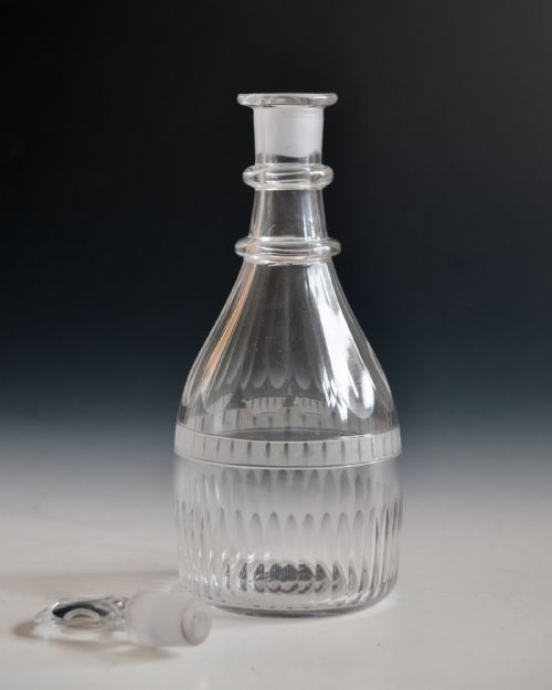 ANTIQUE GLASS DECANTER HALF SIZE ENGLISH C1810 - ADDITIONAL PHOTO 3