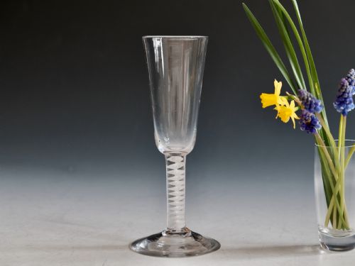 antique glass opaque twist ale glass english c1765 - CATEGORY: ANTIQUE GLASS - DATED 18TH CENTURY