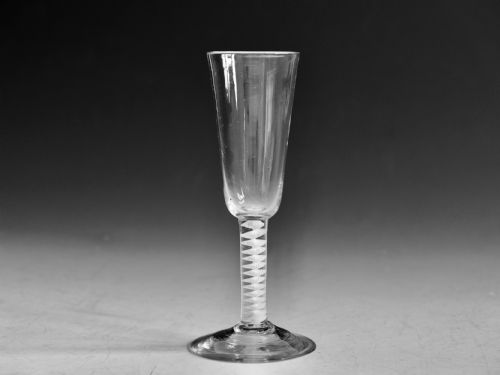 ANTIQUE GLASS OPAQUE TWIST ALE GLASS ENGLISH C1765 - ADDITIONAL PHOTO 13
