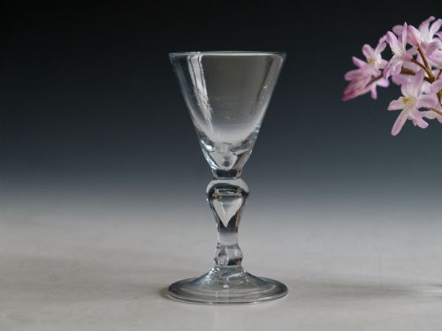antique glass baluster wine glass english c1715 - CATEGORY: ANTIQUE GLASS - DATED 18TH CENTURY