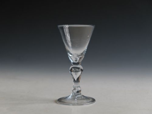 ANTIQUE GLASS BALUSTER WINE GLASS ENGLISH C1715 - ADDITIONAL PHOTO 3