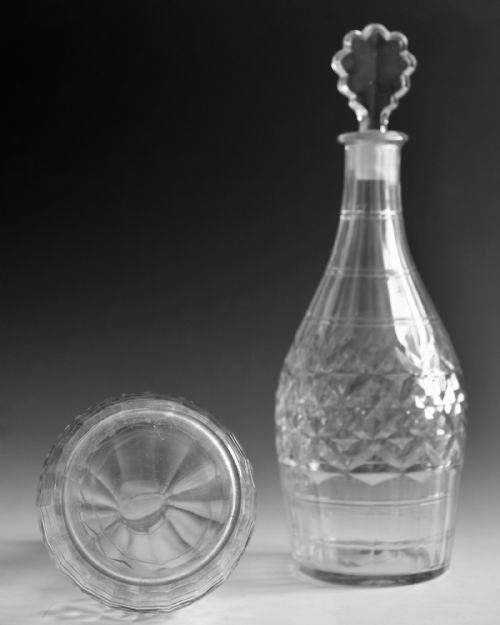 ANTIQUE GLASS DECANTERS PAIR ENGLISH C1770 - ADDITIONAL PHOTO 8