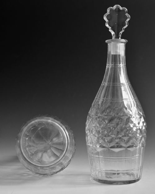 ANTIQUE GLASS DECANTERS PAIR ENGLISH C1770 - ADDITIONAL PHOTO 9