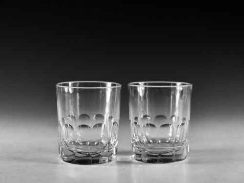 antique glass tumblers pair english c1870 - CATEGORY: ANTIQUE GLASS - DATED 19TH CENTURY