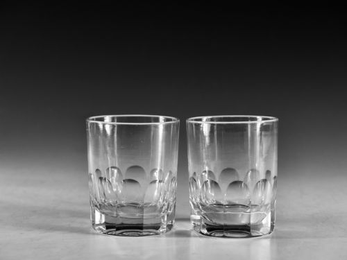 antique glass tumblers pair english c1870 - CATEGORY: ANTIQUE GLASS - DATED 19TH CENTURY
