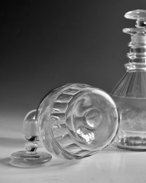 ANTIQUE GLASS DECANTERS PAIR ENGLISH C1835 - ADDITIONAL PHOTO 7