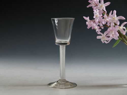 ANTIQUE GLASS WINE GLASS AIR TWIST ENGLISH C1755 - ADDITIONAL PHOTO 3