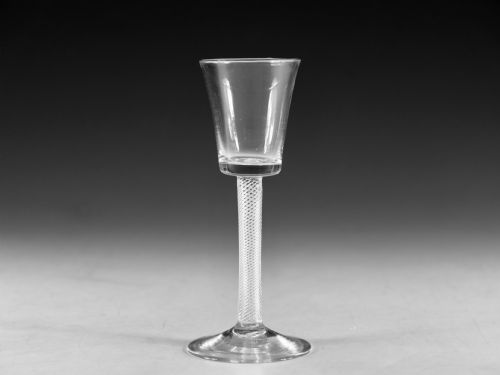 antique glass wine glass air twist english c1755 - CATEGORY: ANTIQUE GLASS - DATED 18TH CENTURY