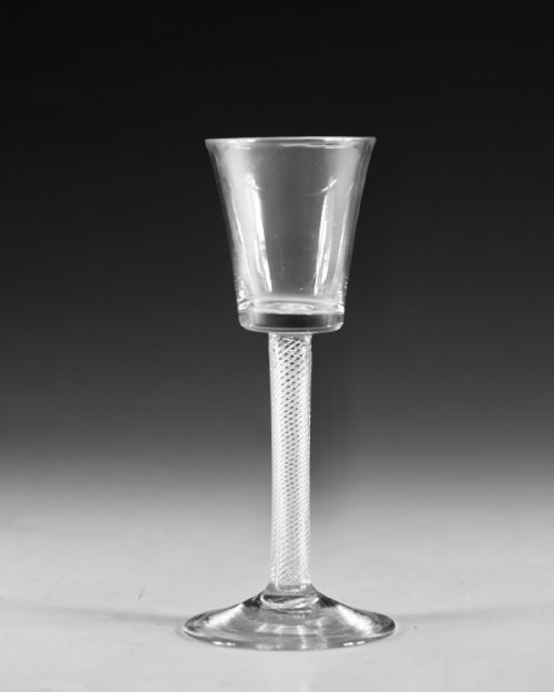 ANTIQUE GLASS WINE GLASS AIR TWIST ENGLISH C1755 - ADDITIONAL PHOTO 4