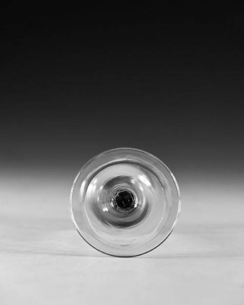 ANTIQUE GLASS WINE GLASS PLAIN STEM ENGLISH C1760 - ADDITIONAL PHOTO 7