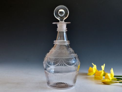 antique glass decanter irish c1800 - CATEGORY: ANTIQUE GLASS - DATED GEORGIAN