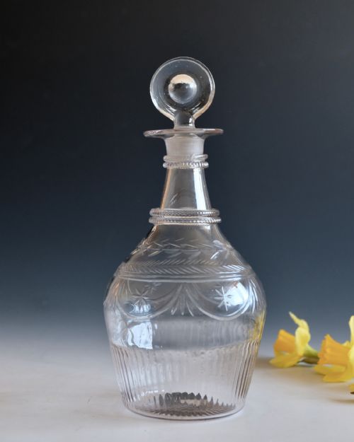 ANTIQUE GLASS DECANTER IRISH C1800 - ADDITIONAL PHOTO 1