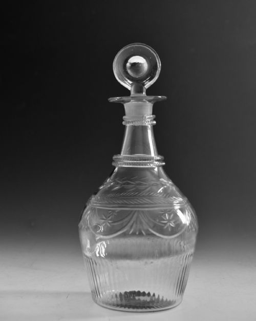 ANTIQUE GLASS DECANTER IRISH C1800 - ADDITIONAL PHOTO 3