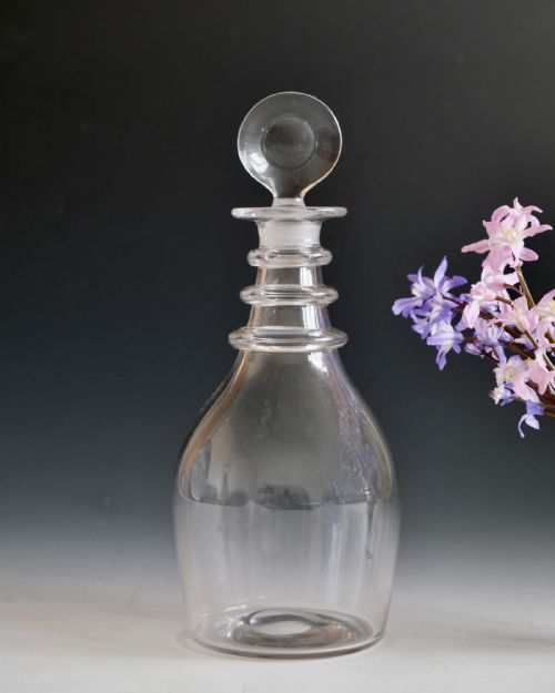 ANTIQUE GLASS DECANTER ENGLISH C1820 - ADDITIONAL PHOTO 1