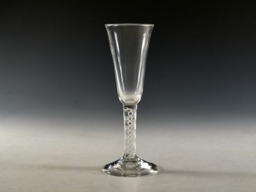 ANTIQUE GLASS ALE GLASS OPAQUE TWIST ENGLISH C1765 - ADDITIONAL PHOTO 2
