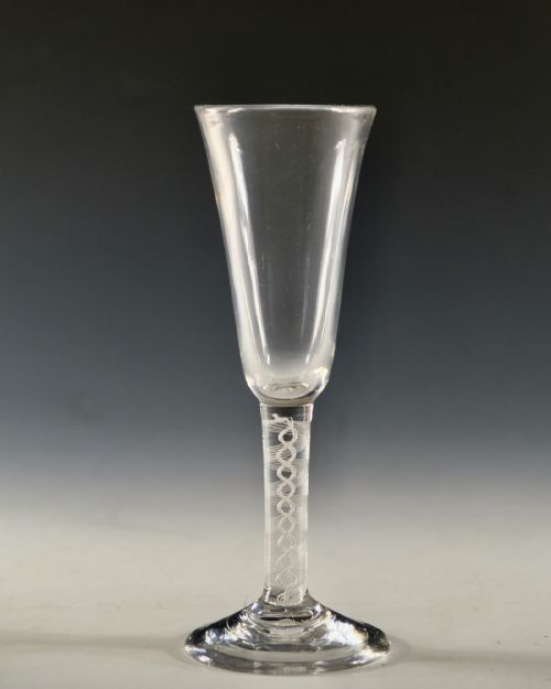 ANTIQUE GLASS ALE GLASS OPAQUE TWIST ENGLISH C1765 - ADDITIONAL PHOTO 3
