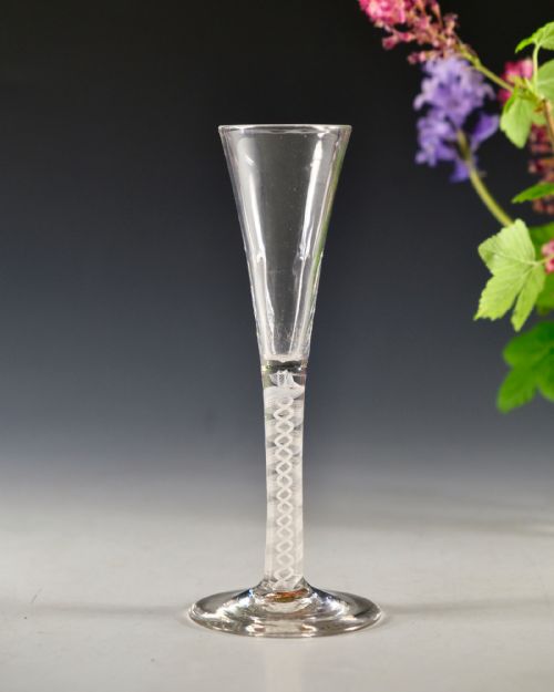 ANTIQUE GLSSS RATAFIA GLASS ENGLISH C1765 - ADDITIONAL PHOTO 1