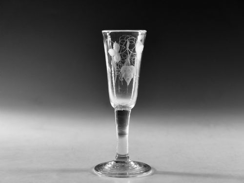 antique glass ale glass plain stem english c1760 - CATEGORY: ANTIQUE GLASS - DATED 18TH CENTURY