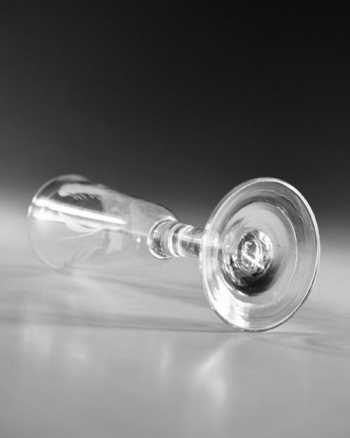 ANTIQUE GLASS ALE GLASS PLAIN STEM ENGLISH C1760 - ADDITIONAL PHOTO 3