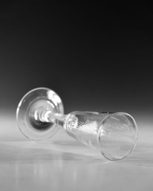 ANTIQUE GLASS ALE GLASS PLAIN STEM ENGLISH C1760 - ADDITIONAL PHOTO 4