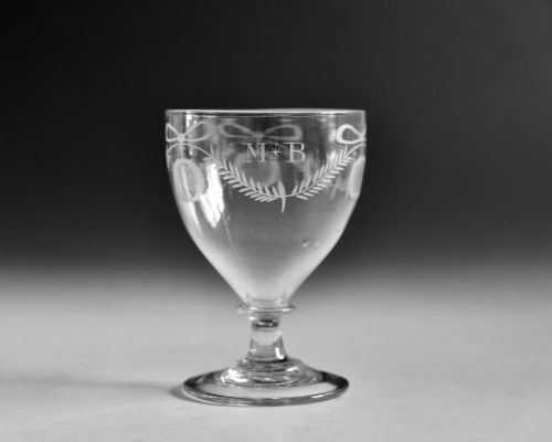 antique glass rummer engraved english c1800 - CATEGORY: ANTIQUE GLASS - DATED GEORGIAN