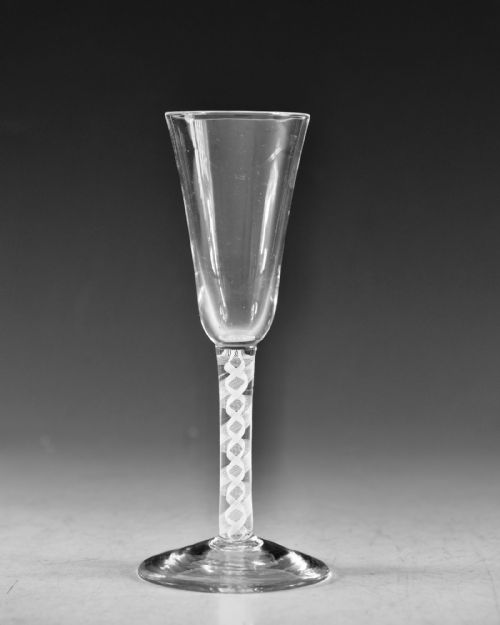 ANTIQUE GLASS ALE GLASS OPAQUE TWIST ENGLISH C1765 - ADDITIONAL PHOTO 1