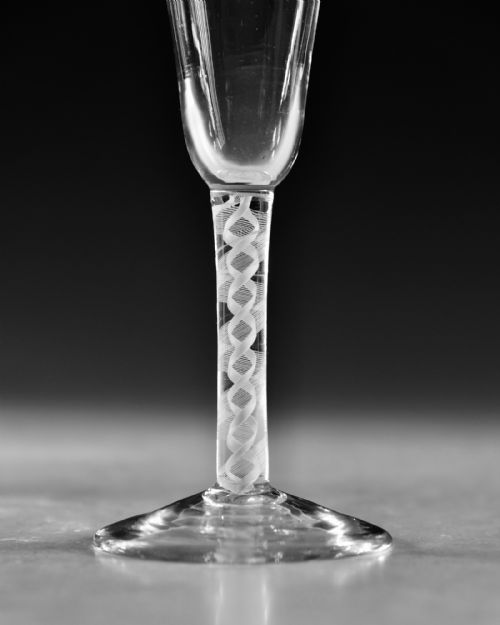 ANTIQUE GLASS ALE GLASS OPAQUE TWIST ENGLISH C1765 - ADDITIONAL PHOTO 2
