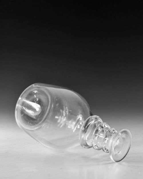 ANTIQUE GLASS DECANTER THREE NECK RINGS ENGLISH C1820 - ADDITIONAL PHOTO 4