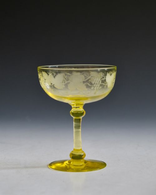 ANTIQUE GLASS CHAMPAGNE GLASS ENGLISH C1870 - ADDITIONAL PHOTO 1