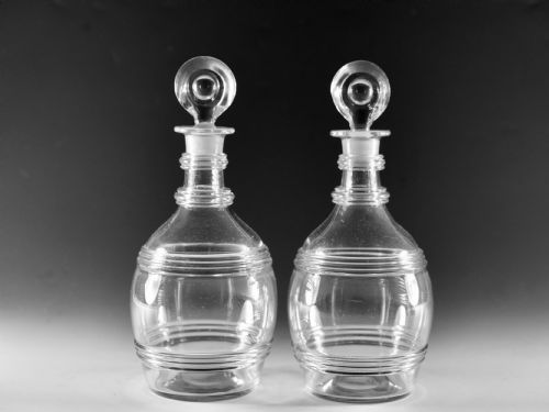 antique glass decanters pair english c1810 20 - CATEGORY: ANTIQUE GLASS - DATED GEORGIAN