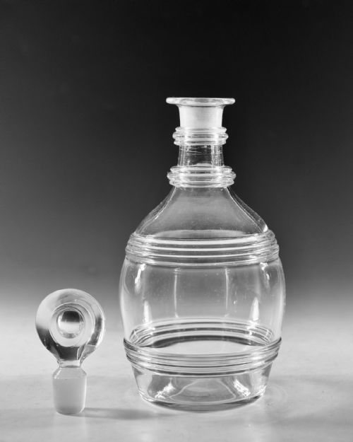 ANTIQUE GLASS DECANTERS PAIR ENGLISH C1810 20 - ADDITIONAL PHOTO 3