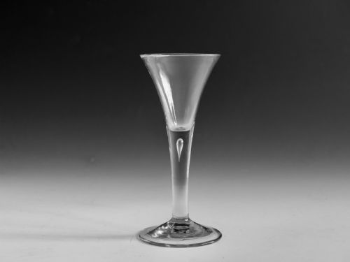 antique glass plain stem wine glass english c1750 - CATEGORY: ANTIQUE GLASS - DATED 18TH CENTURY