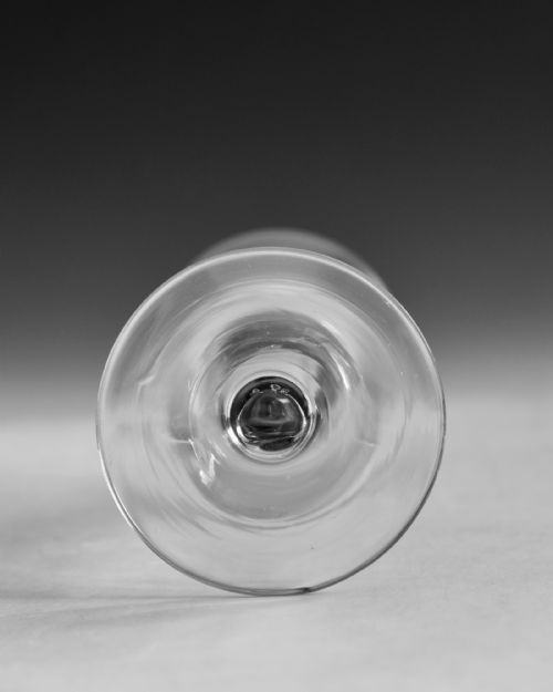ANTIQUE GLASS PLAIN STEM WINE GLASS ENGLISH C1750 - ADDITIONAL PHOTO 5