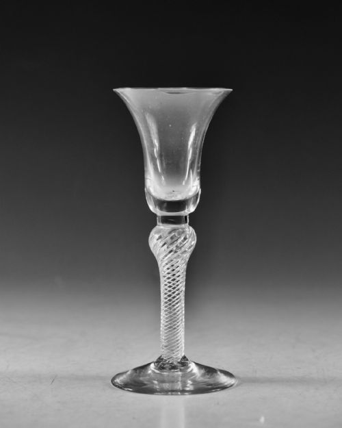 ANTIQUE GLASS MULTI SPIRAL AIR TWIST WINE GLASS ENGLISH C1765 - ADDITIONAL PHOTO 1
