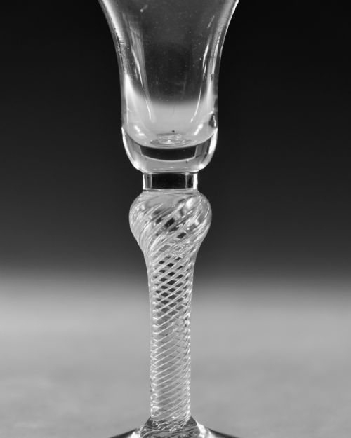 ANTIQUE GLASS MULTI SPIRAL AIR TWIST WINE GLASS ENGLISH C1765 - ADDITIONAL PHOTO 5
