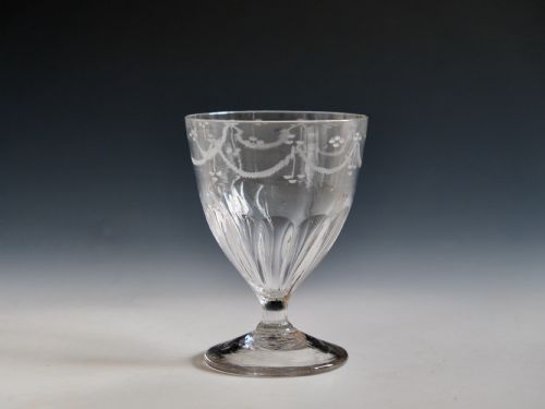 antique glass rummer petal moulded english c1800 - CATEGORY: ANTIQUE GLASS - DATED GEORGIAN