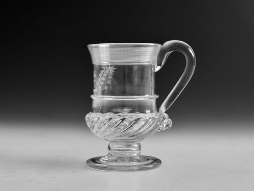 antique glass coin tankard 1843 - CATEGORY: ANTIQUE GLASS - DATED 19TH CENTURY