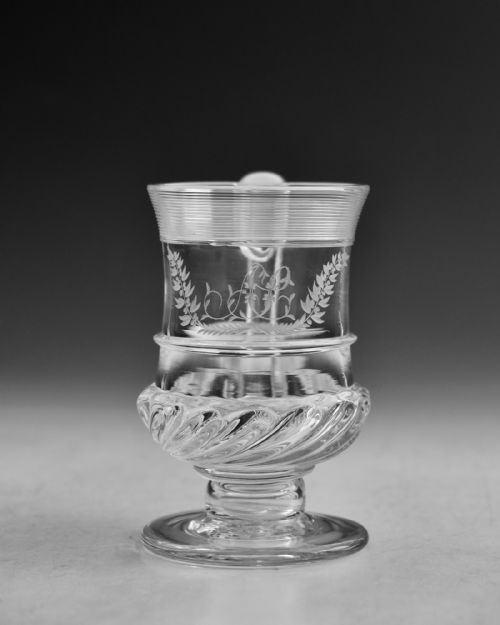 ANTIQUE GLASS COIN TANKARD 1843 - ADDITIONAL PHOTO 2