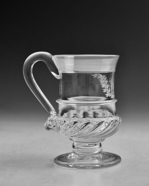 ANTIQUE GLASS COIN TANKARD 1843 - ADDITIONAL PHOTO 4