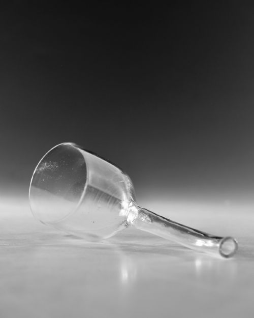 ANTIQUE GLASS WINE FUNNEL ENGLISH C1760 - ADDITIONAL PHOTO 5