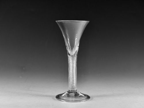 antique glass multi spiral air twist wine glass english c1755 - CATEGORY: ANTIQUE GLASS - DATED 18TH CENTURY