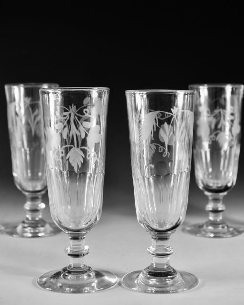 ANTIQUE GLASS SET OF SIX ALE GLASSES ENGLISH C1860 - ADDITIONAL PHOTO 2