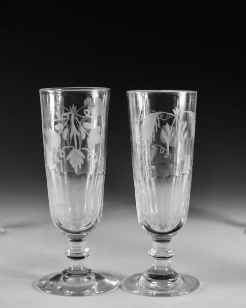 ANTIQUE GLASS SET OF SIX ALE GLASSES ENGLISH C1860 - ADDITIONAL PHOTO 3