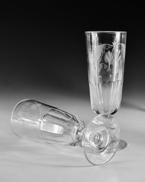 ANTIQUE GLASS SET OF SIX ALE GLASSES ENGLISH C1860 - ADDITIONAL PHOTO 4
