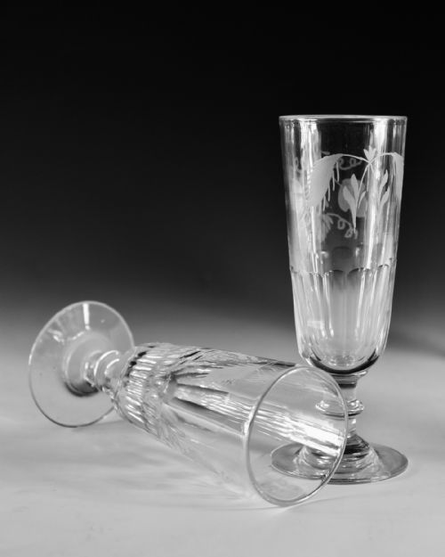 ANTIQUE GLASS SET OF SIX ALE GLASSES ENGLISH C1860 - ADDITIONAL PHOTO 5